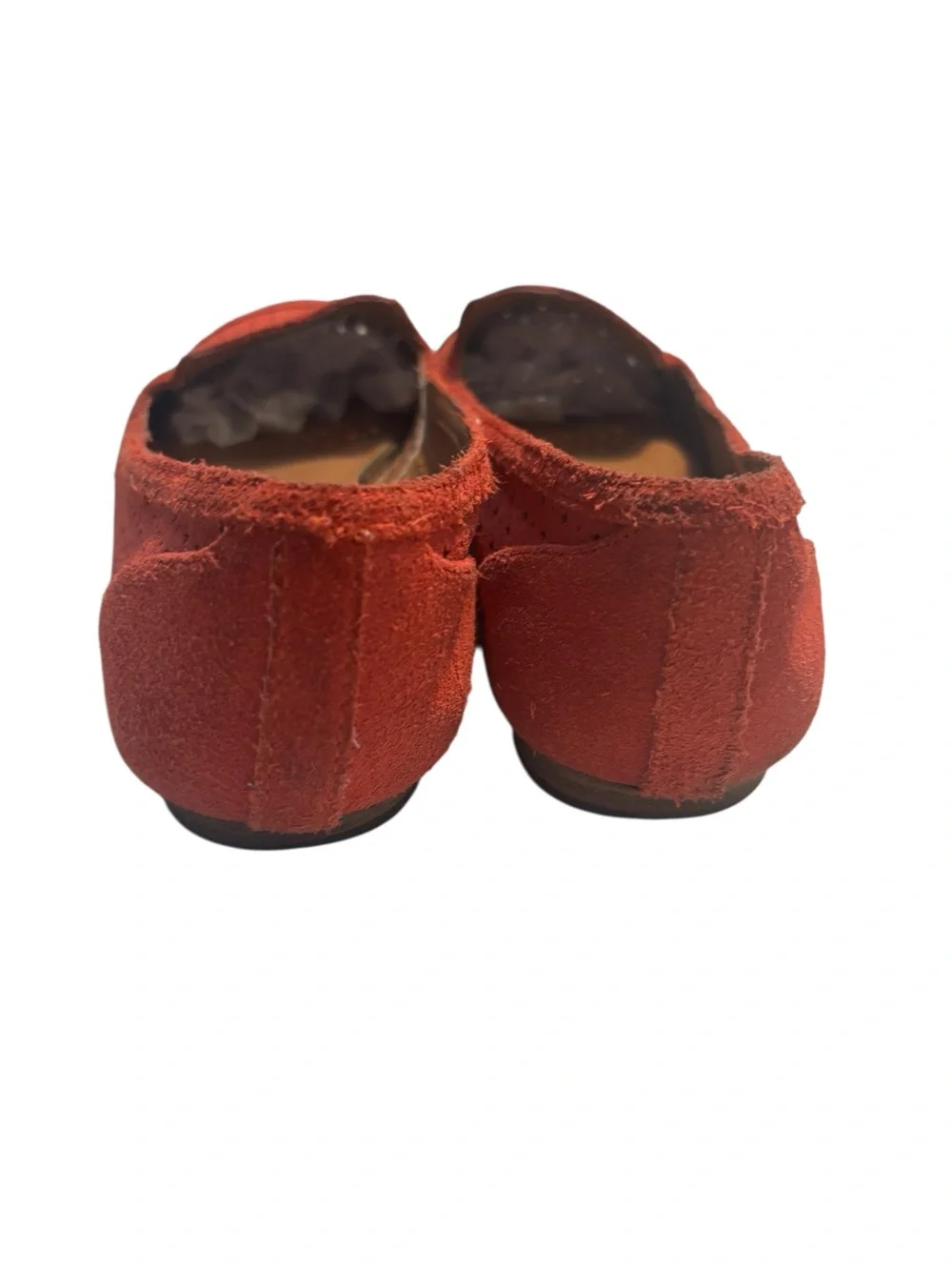 DV by Dolce Vita Loafers Size 7.5 Red Suede Laser-Cut Perforated Slip-On Flats